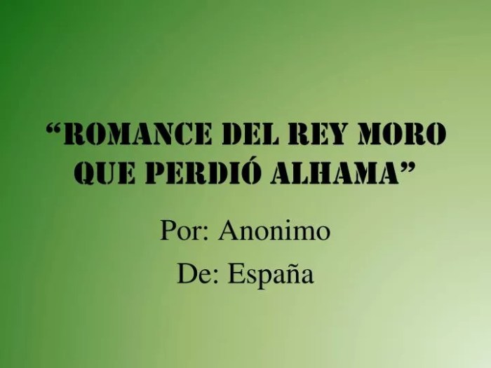 El romance del rey moro