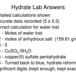 Formula for a hydrate lab answers