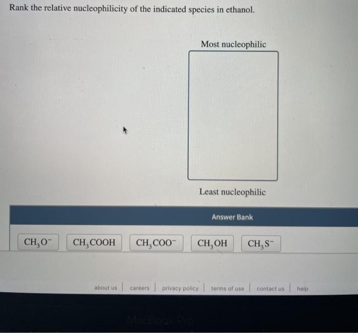 Nucleophilicity decreasing